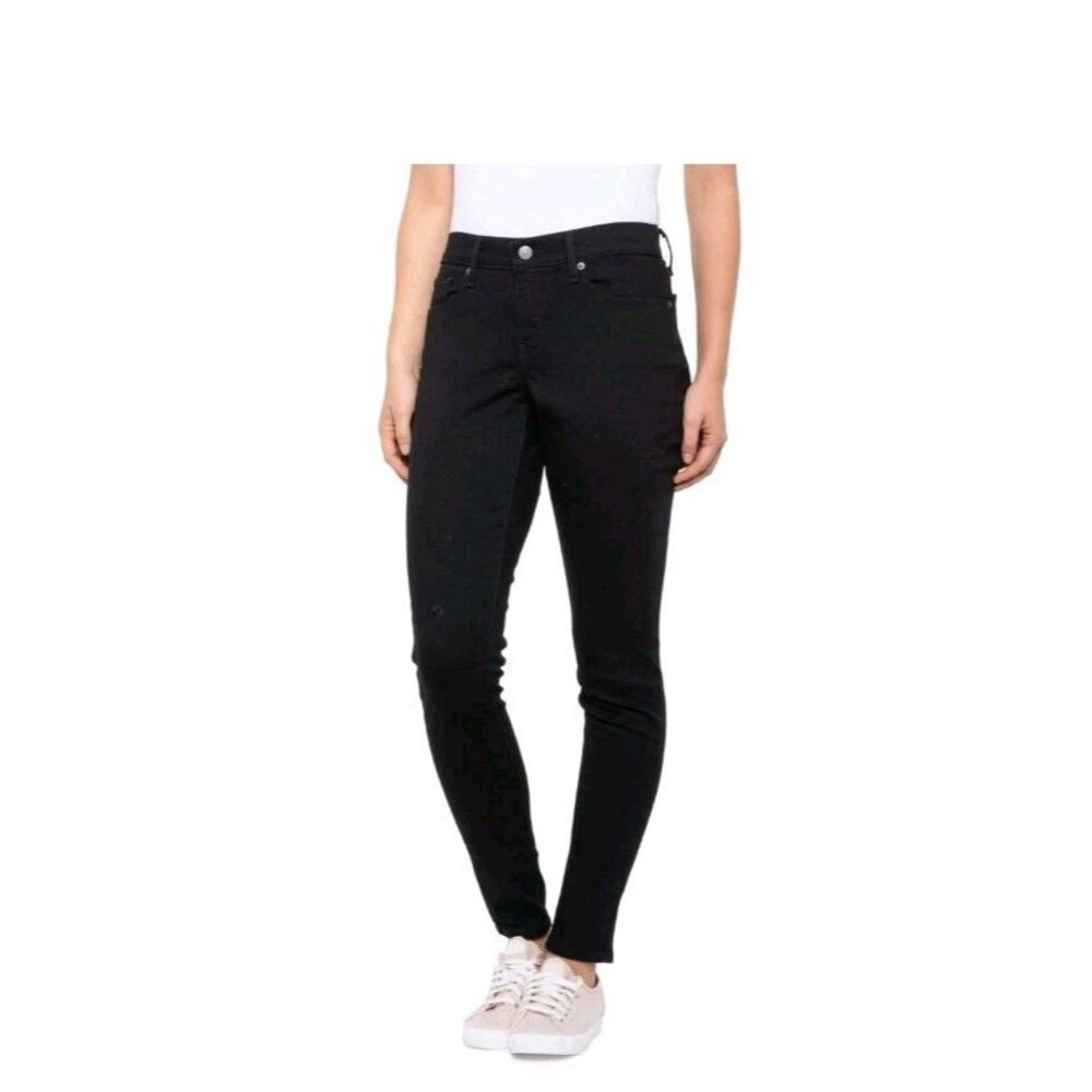 Levi's Womens Black Cotton Blend Curvy Skinny Jeans Solid Size 27